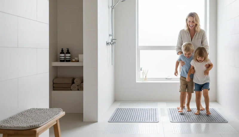 Enfants qui glissent sous la douche: sécuriser sans percer - Image de couverture