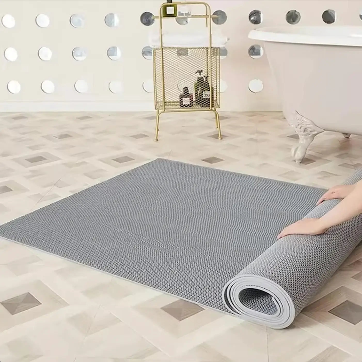 Antislip drainagevloermat, grote mesh holle rubberen tapijtmat, antischimmel, vloermat voor badkamer/keuken/zwembad, PVC douchemat met afvoer (groen, 90 x 90 cm Antislip drainagevloermat, grote mesh holle rubberen tapijtmat, antischimmel, vloermat voor badkamer/keuken/zwembad, PVC douchemat met afvoer (groen, 90 x 90 cm