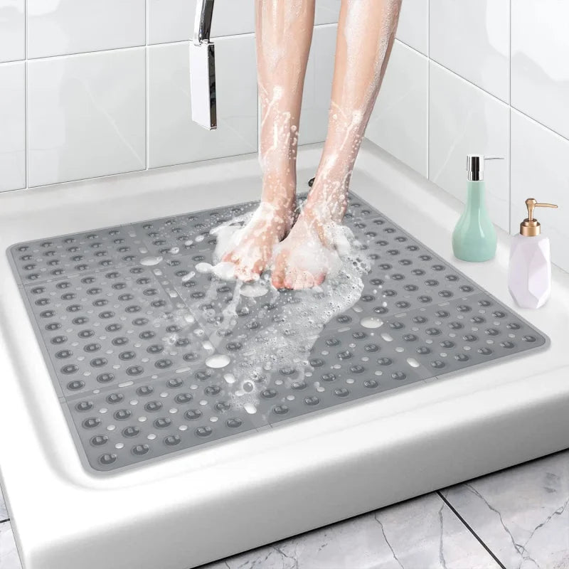 Antislip douchemat 120 x 80 cm met voetmassagegebied TPE-materiaal Zuignappen Machine Wasbaar Ideaal voor Badkamer Bad Witte badmat voor ultiem comfort en veiligheid Antislip douchemat 120 x 80 cm met voetmassagegebied TPE-materiaal Zuignappen Machine Wasbaar Ideaal voor Badkamer Bad Witte badmat voor ultiem comfort en veiligheid